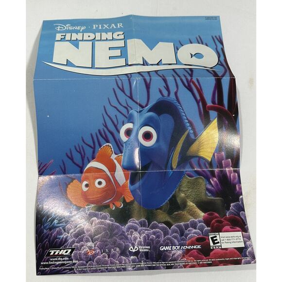 Finding Nemo Nintendo Game Boy Advance Manual And Poster - Picture 5 of 5